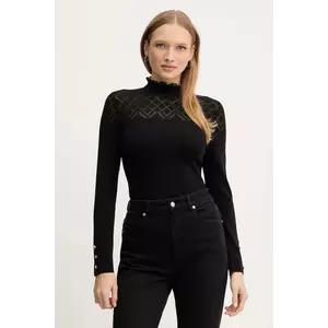 Morgan pulover culoarea negru, light, cu turtleneck, MOC imagine
