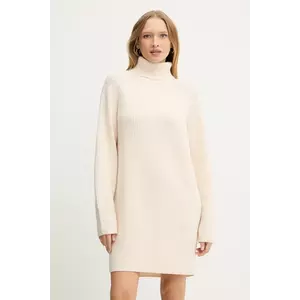 BOSS rochie din lână culoarea bej, mini, oversize, 50548795 imagine