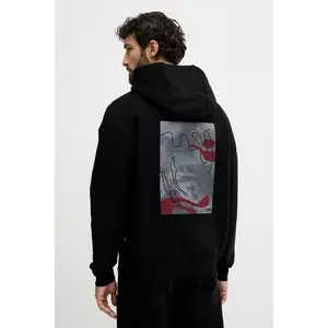 BOSS hanorac de bumbac culoarea negru, cu glugă, 50549682 imagine