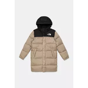 The North Face geacă de puf pentru copii TEEN NUPTSE LONG PARKA culoarea verde, NF0A88UFBOX1 imagine