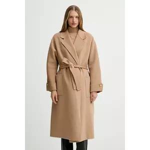 Elisabetta Franchi palton de lână culoarea bej, CP68D56E2 imagine