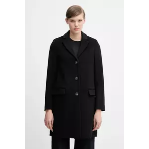 United Colors of Benetton haină cu lână culoarea negru, 2V0PDN062 imagine