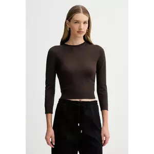 Liviana Conti pulover de lână culoarea maro, light, L5WA06 imagine