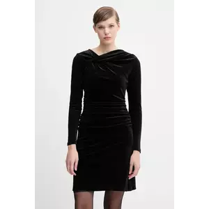 Dkny rochie de catifea culoarea negru, mini, mulata, DD5V1M55 imagine
