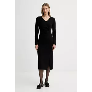 Liviana Conti rochie culoarea negru, midi, drept, L5WI36 imagine