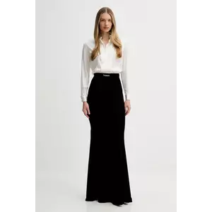 Elisabetta Franchi rochie din mătase culoarea negru, maxi, drept, ABR4657E2 imagine