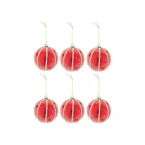 set de globuri de crăciun 9 x 8 x 8 cm 6-pack culoarea roșu imagine