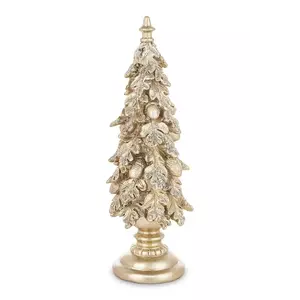 pom de crăciun decorativ 25 x 7, 5 x 7, 5 cm culoarea galben imagine