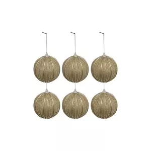 set de globuri de crăciun 11 x 9, 5 x 9, 5 cm 6-pack culoarea bej imagine