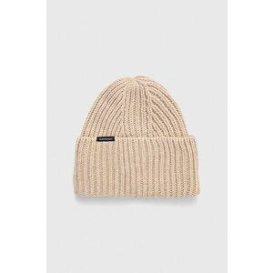 Peak Performance caciula de lana culoarea bej, de lana, din tricot gros imagine