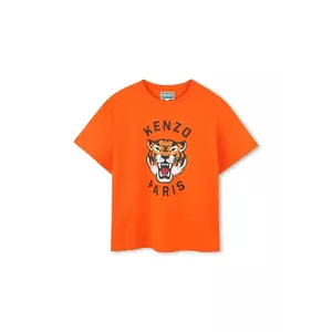 Kenzo Kids tricou de bumbac pentru copii culoarea portocaliu, cu imprimeu, K61505 imagine