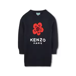 Kenzo Kids rochie din amestec de lână pentru copii culoarea bleumarin, mini, oversize, K61356 imagine