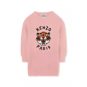 Kenzo Kids rochie din amestec de lână pentru copii culoarea roz, mini, oversize, K61356 imagine