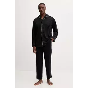 BOSS pijamale din amestec de lână culoarea negru, melanj, 50550554 imagine