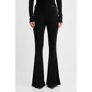 Gaudi pantaloni culoarea negru, evazați, high waist, 521FD24005 imagine