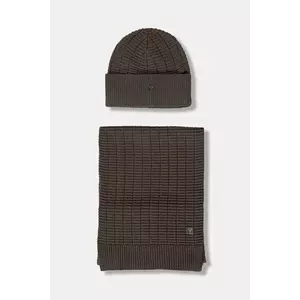 Joop! pălărie și eșarfă din lână culoarea maro, 30048148 imagine