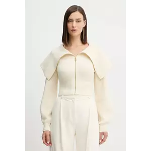 Elisabetta Franchi cardigan din amestec de lână culoarea bej, light, MK04S56E2 imagine