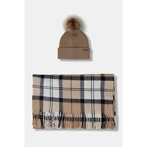 Barbour pălărie și eșarfă culoarea bej, LGS0054 imagine