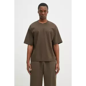 Pangaia tricou din bumbac culoarea verde, neted, 10002012 imagine