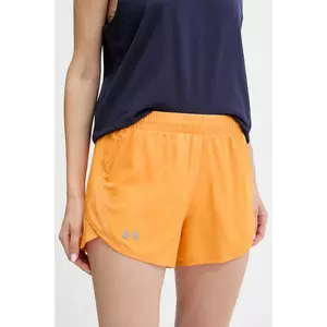 Under Armour pantaloni scurți de alergare Fly By culoarea negru, uni, high waist, 1382438 imagine