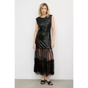 Answear.LAB rochie culoarea negru, maxi, evazati imagine