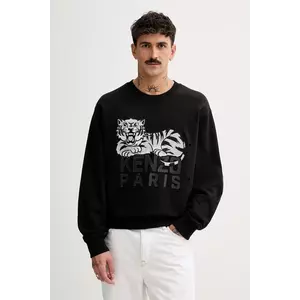 Kenzo hanorac de bumbac barbati, culoarea negru, cu imprimeu, FF55SW2634MF.99J imagine