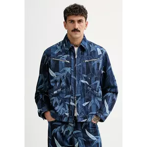 Kenzo geaca jeans culoarea albastru marin, de tranzitie, FF55DV3106P1.DM imagine