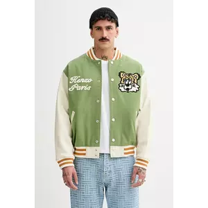 Kenzo jacheta bomber din amestec de lana x Verdy culoarea verde, de tranzitie, oversize, FF58BL1509OH.48 imagine
