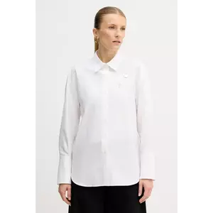 Kenzo cămașă din bumbac femei, culoarea alb, cu guler clasic, regular, FF52CH2549LB.01 imagine