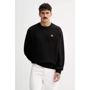 Kenzo hanorac de bumbac bărbați, culoarea negru, uni, FF55SW2654MF.99J imagine