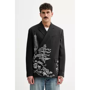 Kenzo sacou din lana barbati, culoarea negru, FF55VE1429RI.99 imagine