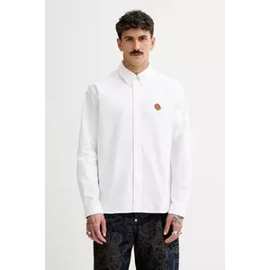 Kenzo cămașă din bumbac bărbați, culoarea alb, cu guler button-down, regular, FF55CH4109LO.01 imagine
