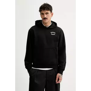 Kenzo hanorac de bumbac bărbați, culoarea negru, cu glugă, uni, FF55SW2724MC.99J imagine