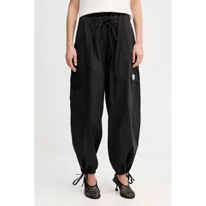 Kenzo pantaloni femei, culoarea negru, drept, high waist, FF52PA1049FI.99 imagine