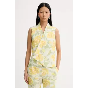 Kenzo vestă cu amestec de in culoarea galben, un singur rand de nasturi, FF52GI0099O1.01 imagine