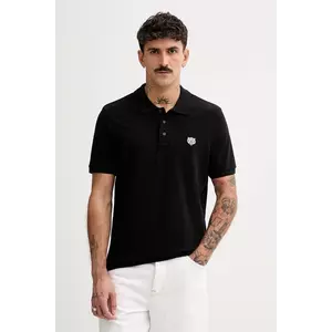 Kenzo polo de bumbac Happy Tiger bărbați, culoarea negru, uni, FF55PO5434PU.99J imagine