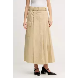 Kenzo fustă din bumbac culoarea bej, maxi, drept, FF52JU3039DL.11 imagine