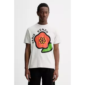 Kenzo tricou din bumbac bărbați, culoarea gri, cu imprimeu, FF55TS5304SG.93 imagine