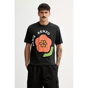 Kenzo tricou din bumbac bărbați, culoarea negru, cu imprimeu, FF55TS5304SG.99J imagine
