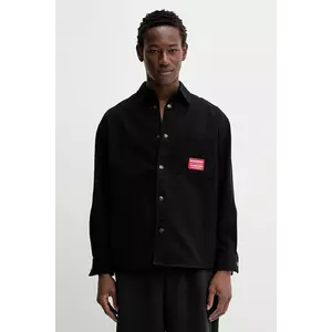 Sprayground cămașă jeans culoarea negru, cu guler clasic, relaxed, SP331BLKW imagine