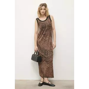 Answear.LAB rochie culoarea maro, maxi, drept imagine