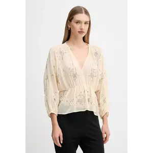 Hoss Intropia bluză culoarea bej, cu imprimeu, 6282673 imagine