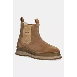 Gant botine din piele întoarsă Sistown culoarea maro, cu platformă, 31553102 imagine