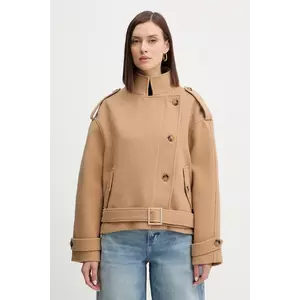 Morgan haină cu lână culoarea bej, GMOT imagine