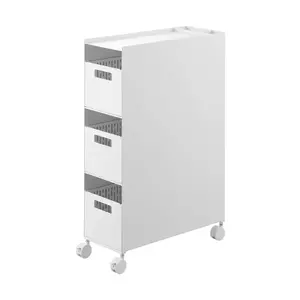 Yamazaki raft pe roți Tower 16, 6 x 43 x 58 cm culoarea alb imagine