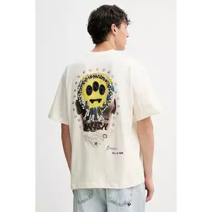 Barrow tricou din bumbac culoarea bej, cu imprimeu, F5BWUATH124 imagine