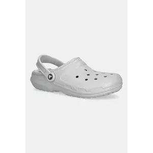 Crocs papuci de casă Classic Lined Clog culoarea gri, 203591 imagine
