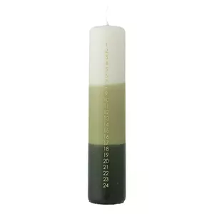 Bloomingville lumânare de advent Dip Dye Candle 5 x 25 cm culoarea verde imagine