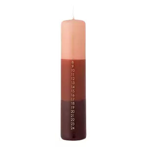Bloomingville lumânare de advent Dip Dye Candle 5 x 25 cm culoarea roz imagine