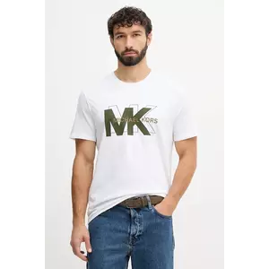 Michael Kors tricou din bumbac culoarea alb, cu imprimeu, CF552PZFV4 imagine